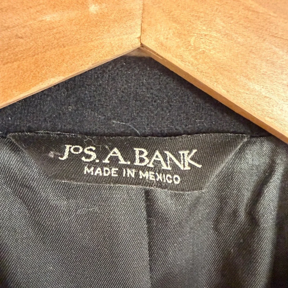 Jos A Bank 100% Cashmere Black Gordon Blazer Sport Coat Jacket Two Button 43L